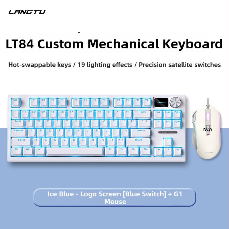 LT84 комплект клавиатура и мишка, жичен механичен, USB връзка, числова клавиатура