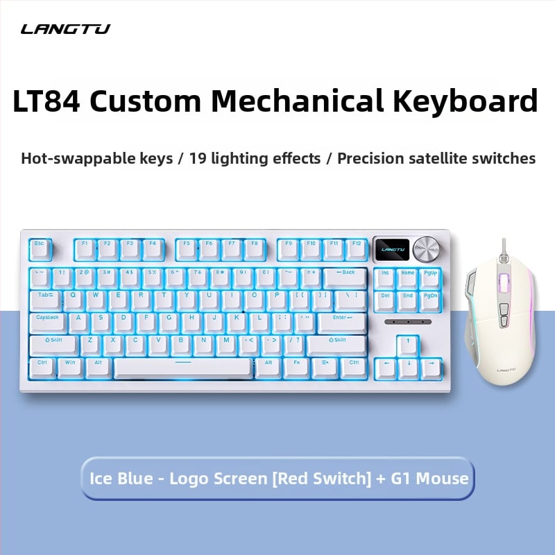 LT84 комплект клавиатура и мишка, жичен механичен, USB връзка, числова клавиатура