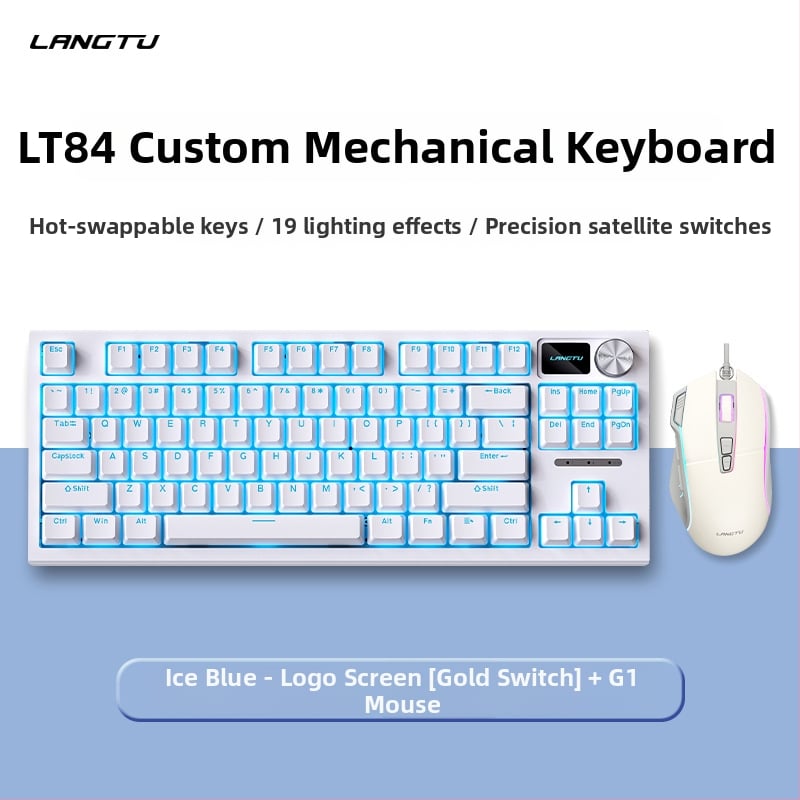 LT84 комплект клавиатура и мишка, жичен механичен, USB връзка, числова клавиатура