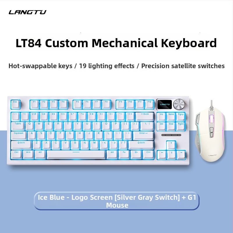 LT84 комплект клавиатура и мишка, жичен механичен, USB връзка, числова клавиатура