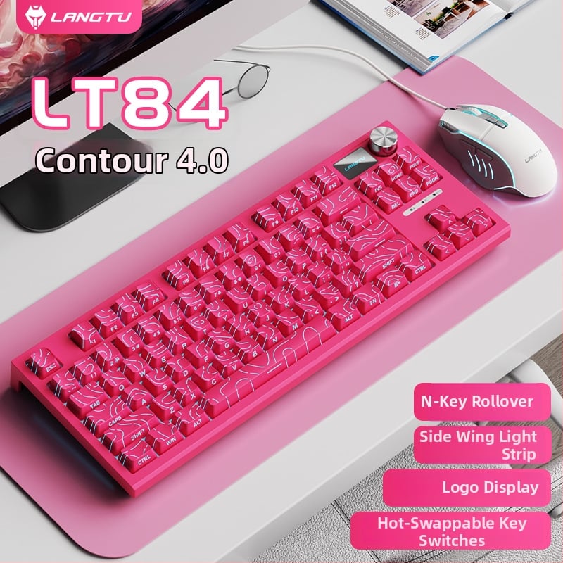 LT84 комплект клавиатура и мишка, жичен механичен, USB връзка, числова клавиатура