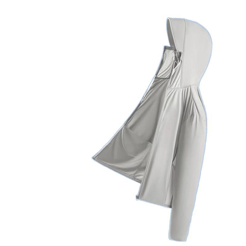 Sieviešu UPF50 saules aizsardzības jaka, elpojošs Ice Silk audums, vidēja garuma, 100% modalā šķiedra