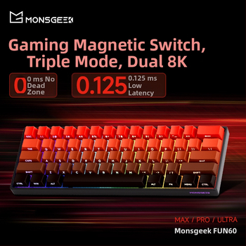 Mechanická klávesnica s 61 klávesami a magnetickým axom, RGB podsvietenie, hliníkový tel, káblové aj Bluetooth pripojenie, až 3 zariadenia