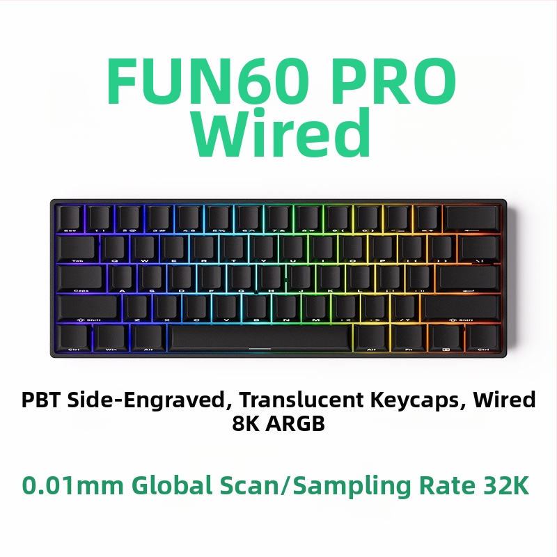 Mechanická klávesnica s 61 klávesami a magnetickým axom, RGB podsvietenie, hliníkový tel, káblové aj Bluetooth pripojenie, až 3 zariadenia