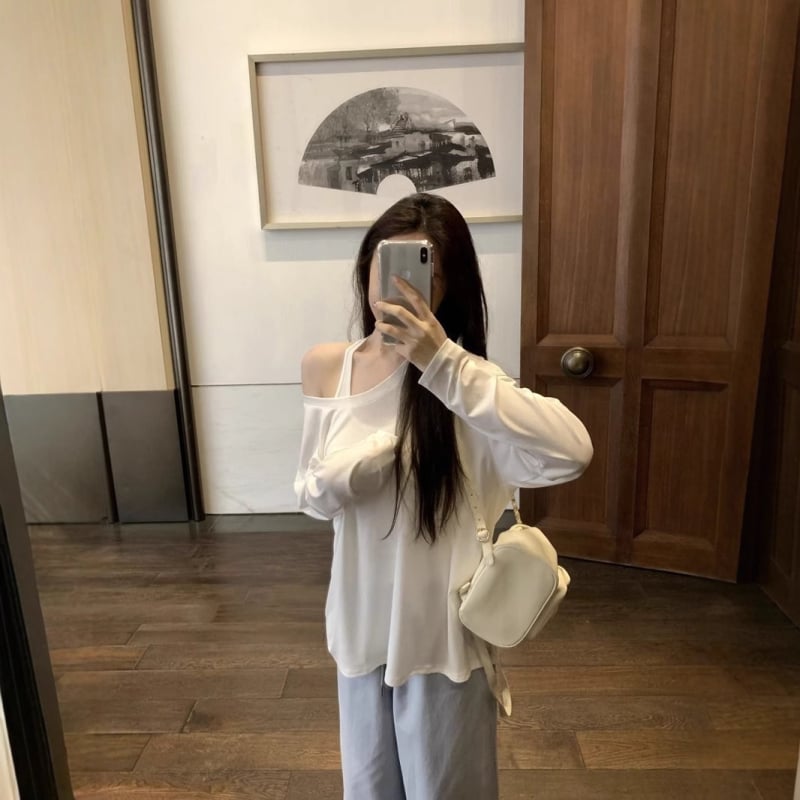 Dviejų dalių komplektas: be rankovių liemenė ir ilga rankovė marškinėliai moterims, poliesteris ≥95% + spandeksas, plonas audinys, UPF30+ saulės apsauga, tiesus kirpimas, vienos spalvos