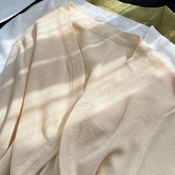 Moterų saulės apsaugos megztinis, lengvas plonas megztinis, trumpas ilgis, 2025 m. vasara, UPF30+, japonų ir korėjiečių laisvalaikio stilius