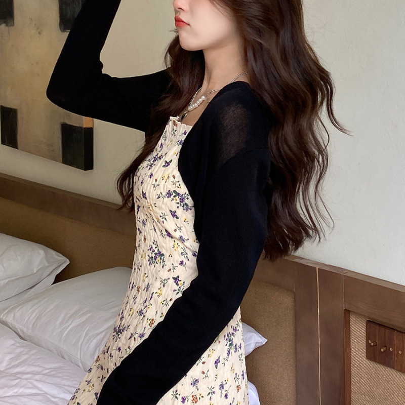 Moterų saulės apsaugos megztinis, lengvas plonas megztinis, trumpas ilgis, 2025 m. vasara, UPF30+, japonų ir korėjiečių laisvalaikio stilius