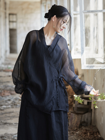 Tencel kardiganas, laisvas kirpimas, vidutinio ilgio, UPF30+ saulės apsauga, ilgos rankovės