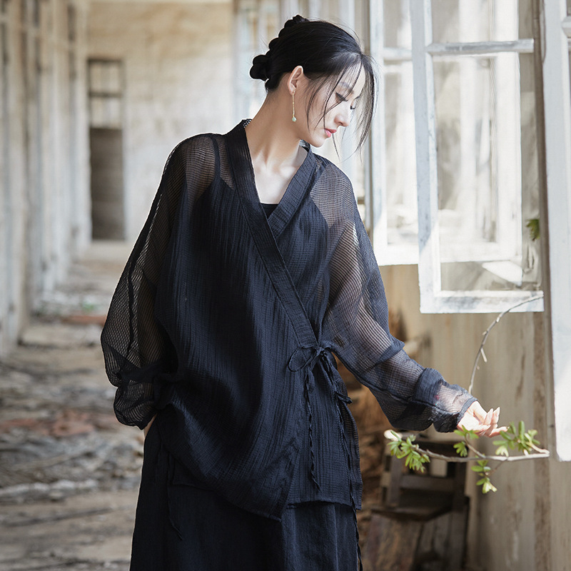 Tencel kardiganas, laisvas kirpimas, vidutinio ilgio, UPF30+ saulės apsauga, ilgos rankovės