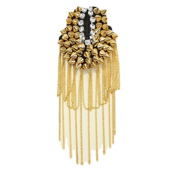 Metalinės peties epaletės su kutais - unisex, geometrinis dizainas, elektroplatinimo apdaila, pritaikoma, atskirai supakuota