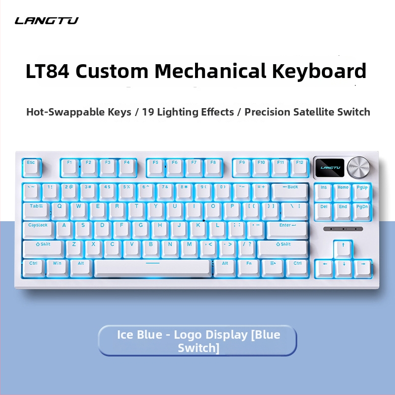 Langtu Lt84 Prispôsobený káblový mechanický klávesnicovo‑myšový set pre kancelárske a e‑športy – USB, numerická klávesnica