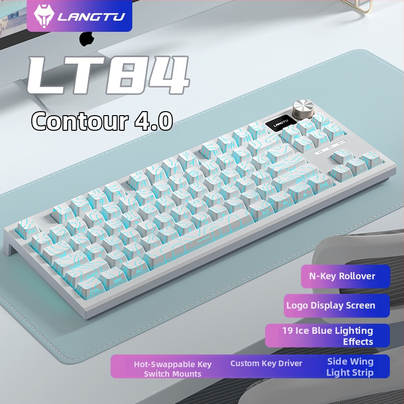 Langtu Lt84 Prispôsobený káblový mechanický klávesnicovo‑myšový set pre kancelárske a e‑športy – USB, numerická klávesnica