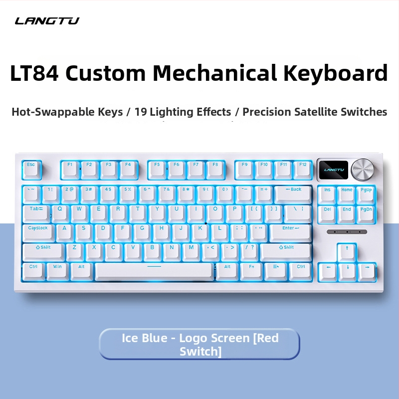 Langtu Lt84 Prispôsobený káblový mechanický klávesnicovo‑myšový set pre kancelárske a e‑športy – USB, numerická klávesnica