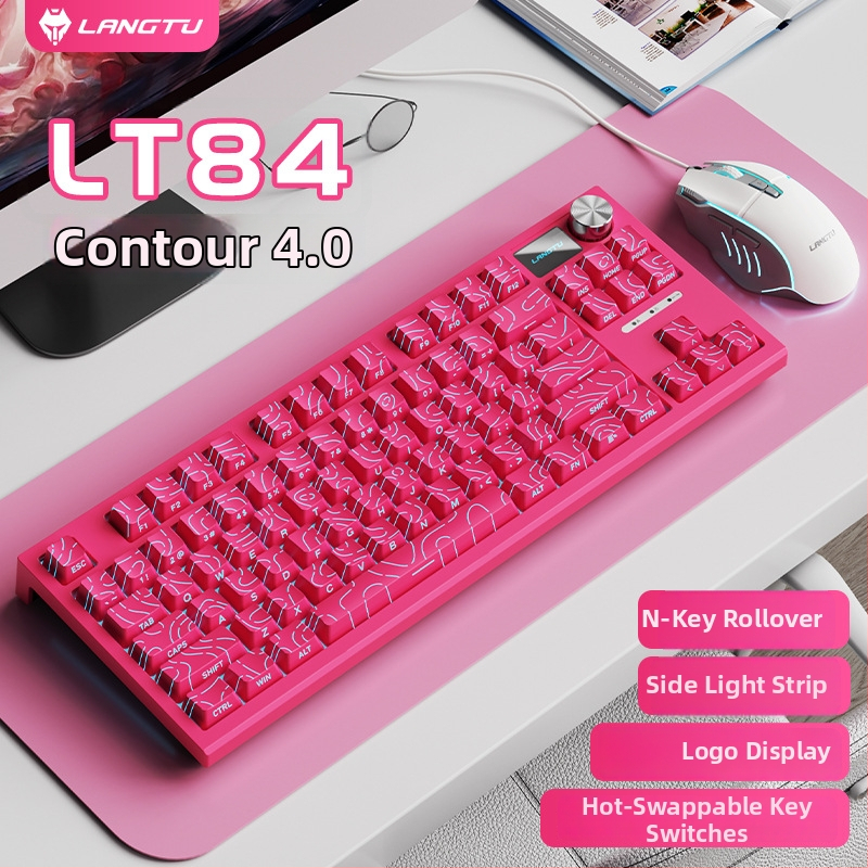 Langtu Lt84 Prispôsobený káblový mechanický klávesnicovo‑myšový set pre kancelárske a e‑športy – USB, numerická klávesnica