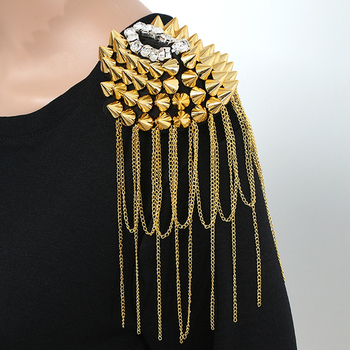 Metalinės epoleetės su kutais, unisex, elektro platingas, pritaikomos, atskirai supakuotos