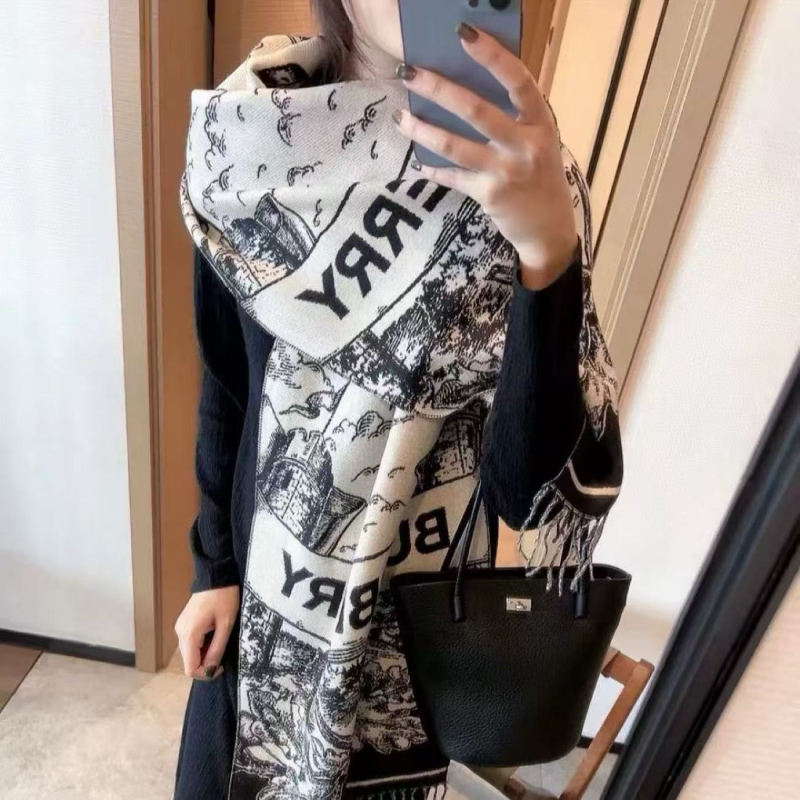 Дамски зимен шал с ресни, изкуствен кашмир, плетен материал, запазва топлината