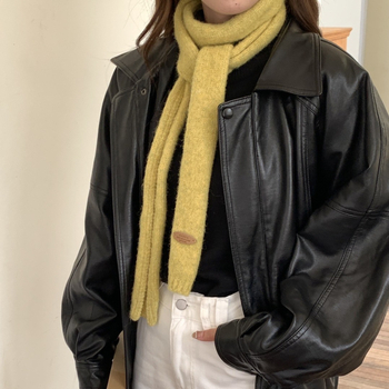 Eșarfă tricotată din lână, dungată, țesătură plată, încălzește, iarnă, stil proaspăt și drăguț