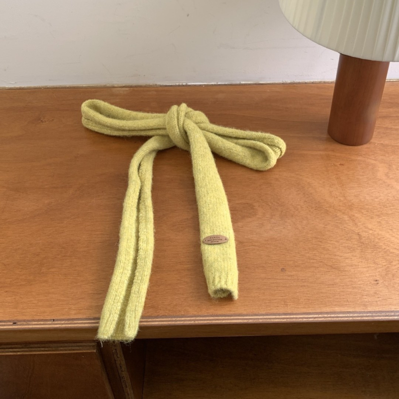 Eșarfă tricotată din lână, dungată, țesătură plată, încălzește, iarnă, stil proaspăt și drăguț