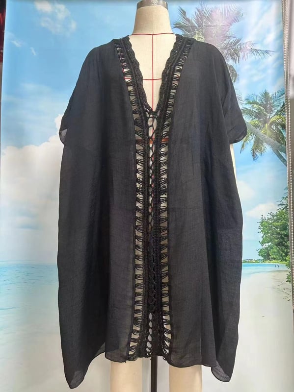 Laisva pliažo bluzė su UPF30+ UV apsauga, medvilnės-poliesterio mišinio, ilgas kirpimas, pusės rankovės