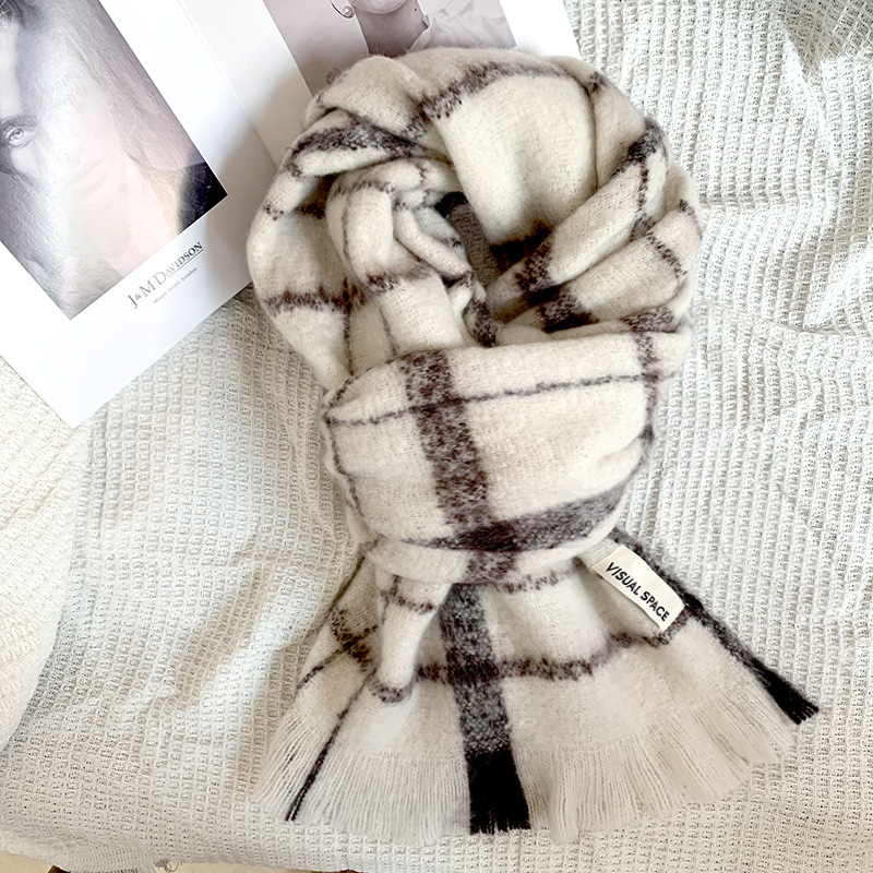 Férfi téli sál, meleg Mohair és poliészter (>96%), Warp szövés, tél 2024, Hangzhou eredet