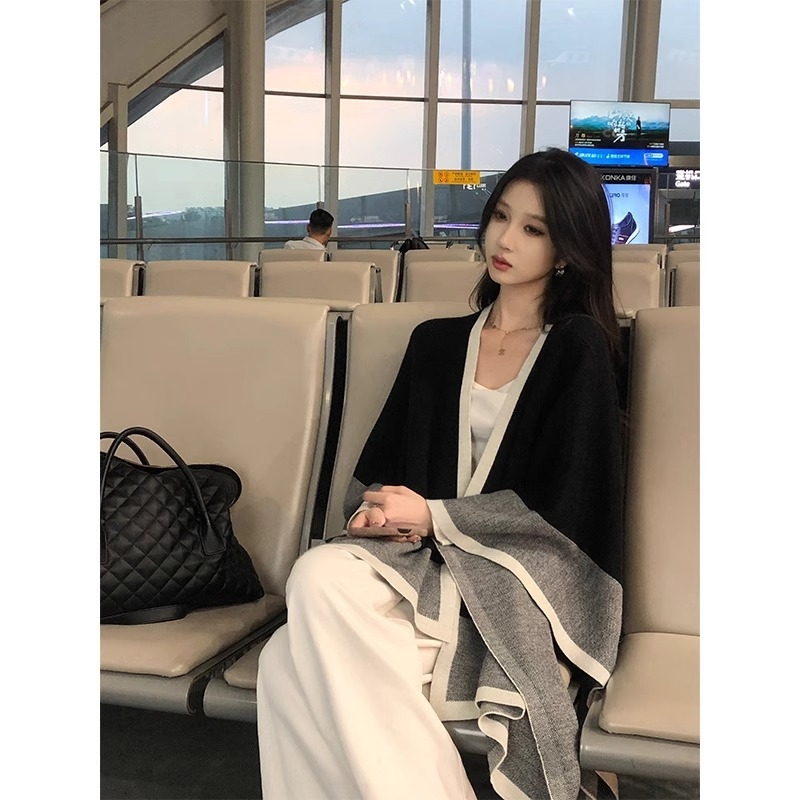 Ženski jacquard pleteni šal, poliester materijal, monotoni uzorak, zadržava toplinu, pogodan za zimu, jesen i proljeće.