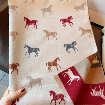 Šal od akrilne vlakne s umjetnim kašmirom, dvostrano plišan, warp pletenje, zimski šal, izdanje 2025. jeseni