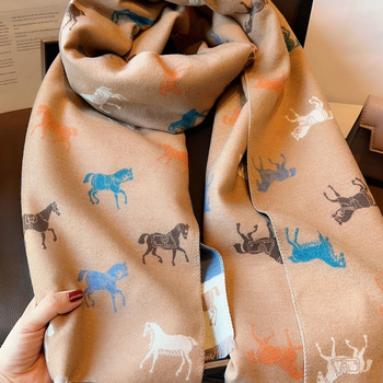 Šal od akrilne vlakne s umjetnim kašmirom, dvostrano plišan, warp pletenje, zimski šal, izdanje 2025. jeseni