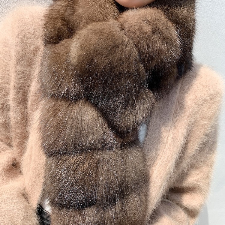 Šal od umjetne nore krzna, warp tkanje, 100% poliester, zadržava toplinu, zima