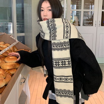 Női kötött sál, koreai stílus, warp kötés, meleg, 100% poliészter