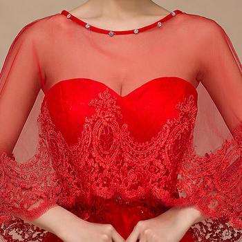 Sál gyémántos csipke mintával és dekoltázs részlettel, elegáns társasági stílushoz, poliészterből