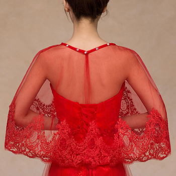 Sál gyémántos csipke mintával és dekoltázs részlettel, elegáns társasági stílushoz, poliészterből