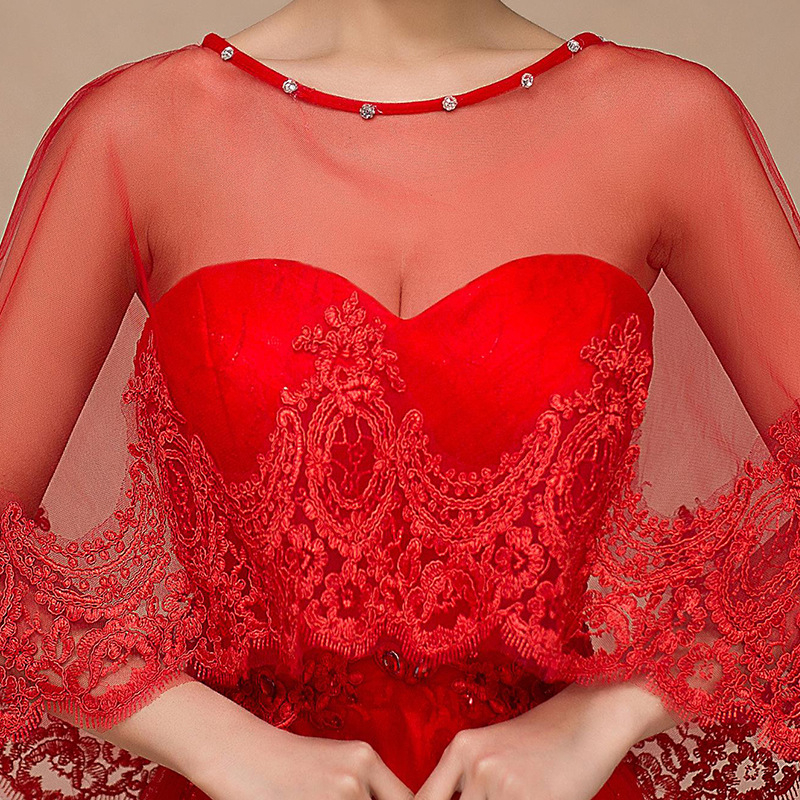 Sál gyémántos csipke mintával és dekoltázs részlettel, elegáns társasági stílushoz, poliészterből