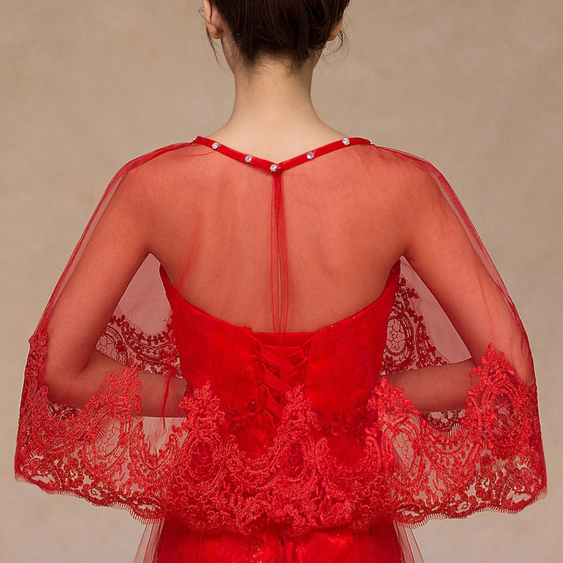 Sál gyémántos csipke mintával és dekoltázs részlettel, elegáns társasági stílushoz, poliészterből