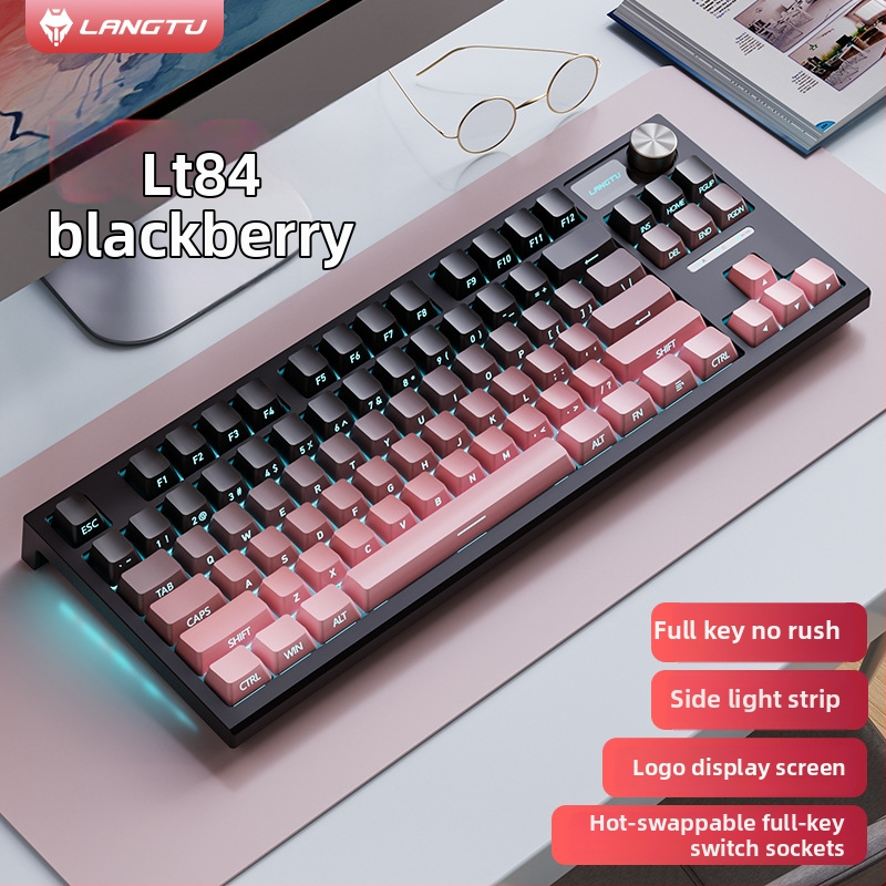Langtu LT84 káblový mechanický set klávesnice a myši, USB pripojenie, numerická klávesnica, pre kancelárske a e-sportové použitie