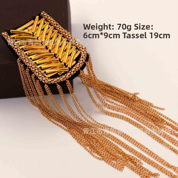 Epauletės su kutais drabužiams – Korejos stiliaus, unisex, elektroplatinavimas metall, krištolai, lydinys su dirbtiniais brangakmeniais, galimas pritaikymas