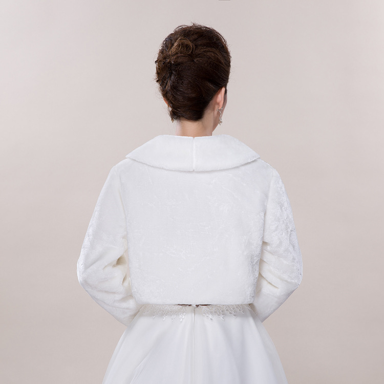 Šal od krzna za nevjestu i dugi krzneni kaput za kumove – poliester vlakno, jednobojni uzorak, toplo vanjsko odijevanje, pogodno za zimu, jesen i proljeće; japansko-korejski sladak stil