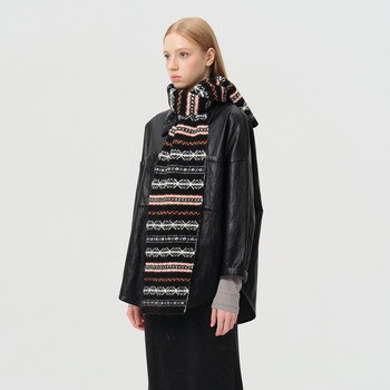 Akrilni jacquard šal s retro Fair Isle uzorkom, pleteni, za zimu