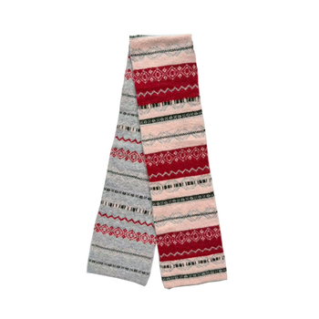 Akrilni jacquard šal s retro Fair Isle uzorkom, pleteni, za zimu
