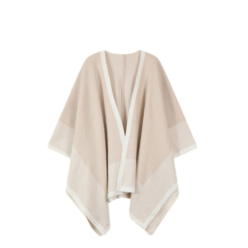 Ženski pleteni šal s blok dizajnom boja, oversized i opuštenog kroja, poliester warp pletena jacquard tkanina, jednobojan