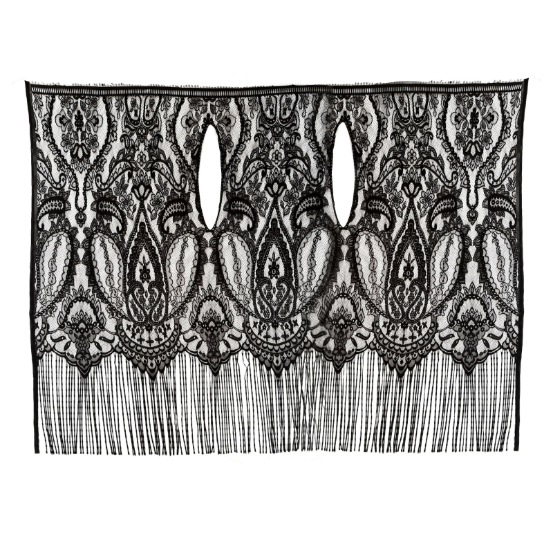 Čipkasti kardigan-šal s kapuljom, poliester, žakardna obrada