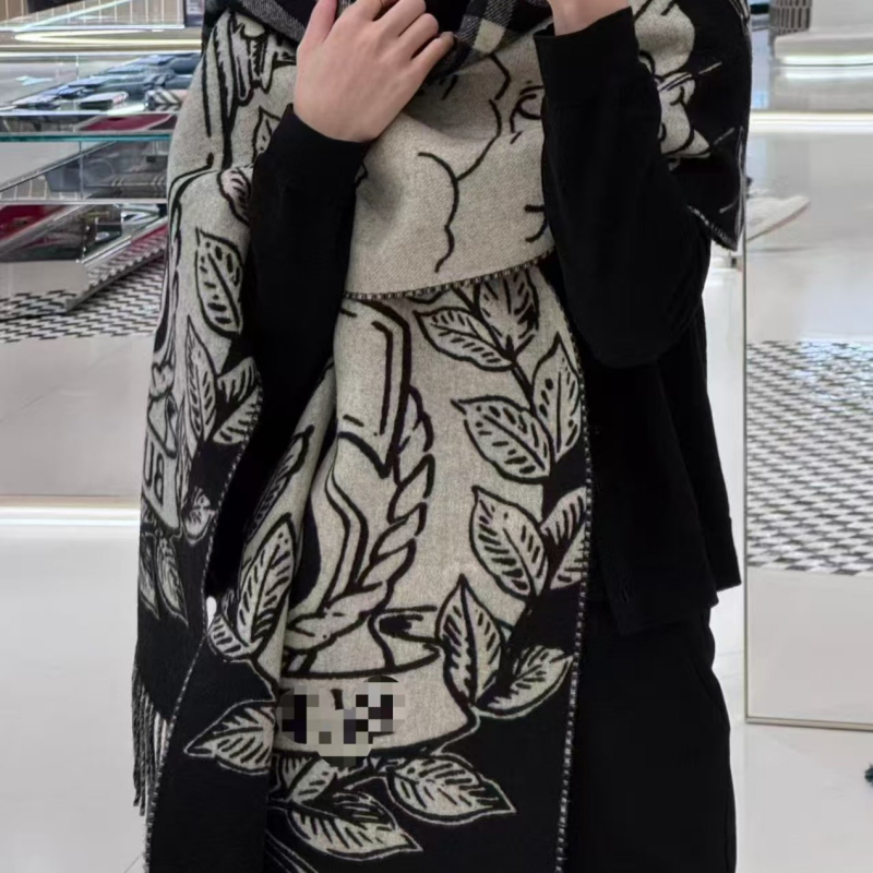 Σάλι μαλλί-κασμίρ, διπλής όψεως ζακάρ, ύφανση twill, διατηρεί τη ζεστασιά, για χειμώνα