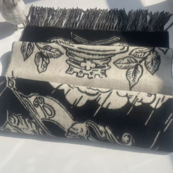 Vuneni šal od kašmira, dvostrani, twill jacquard tkanina, za toplinu