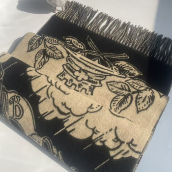 Vuneni šal od kašmira, dvostrani, twill jacquard tkanina, za toplinu