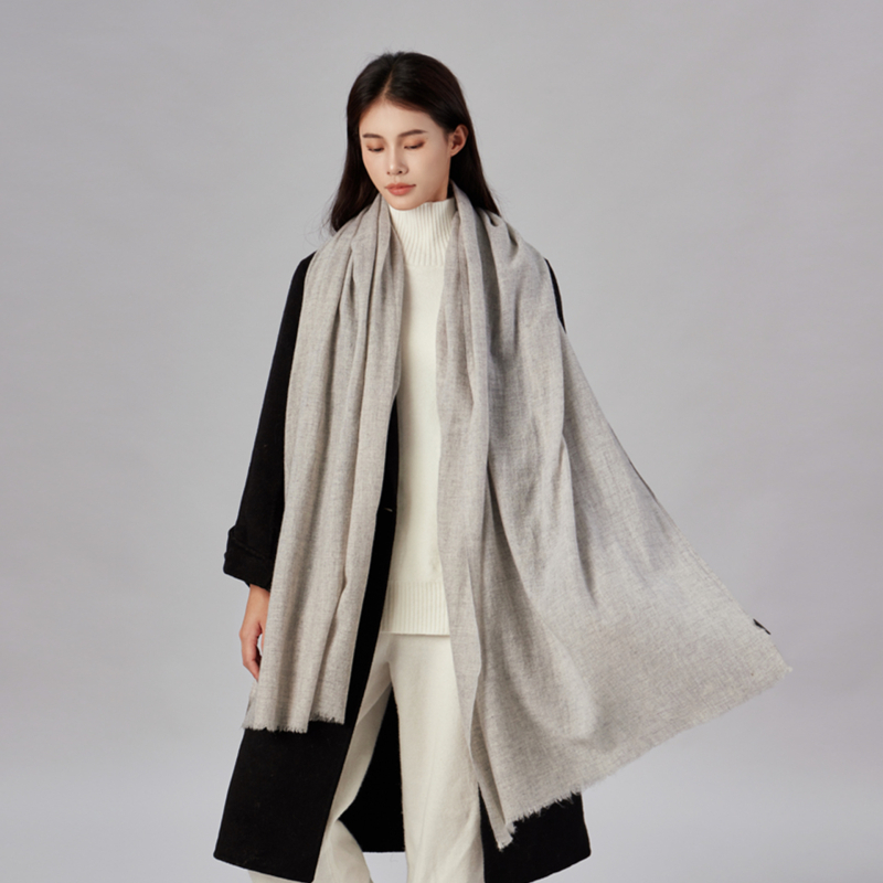 Вълнен шал, 100% вълна, пролет, плоско тъкане, артистично ретро стил, Zhejiang произход