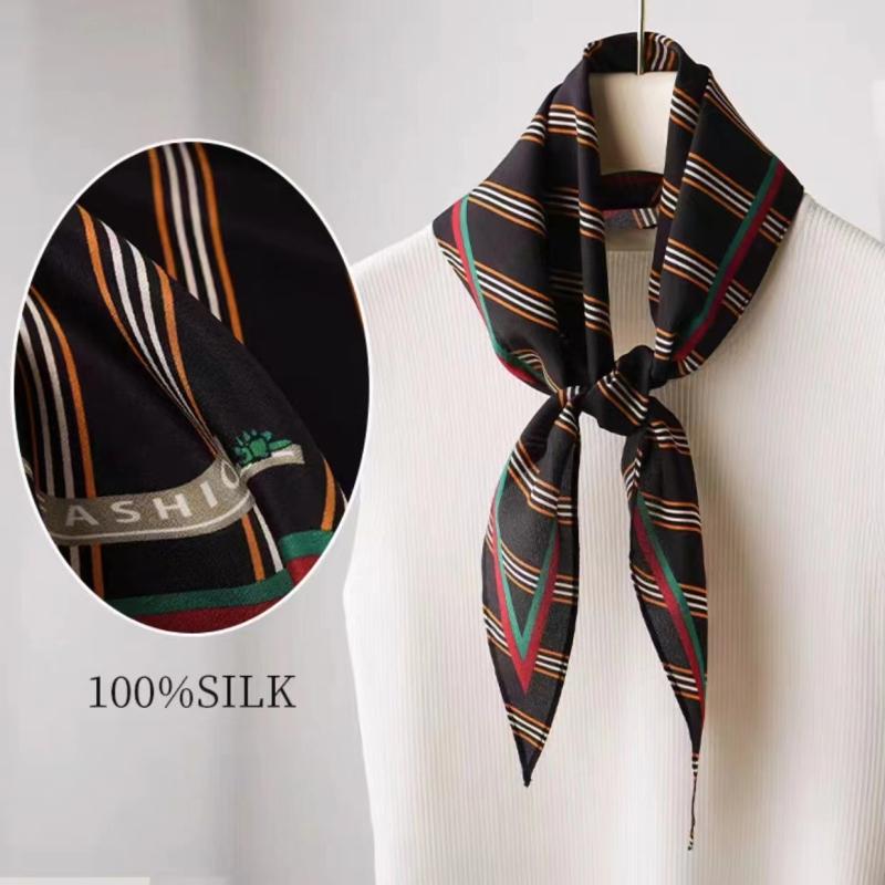 Šal od svile u dijamantnom obliku, 100% svila Mulberry, crepe de chine, naglašeni minimalistički dizajn, proljeće 2024, podrijetlo Hangzhou