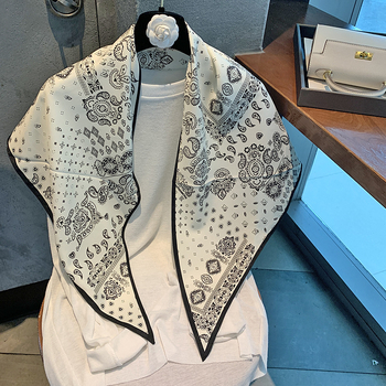 Șal triunghiular din poliester, model floral, warp knit, stil retro etno, protecție solară, pentru vară, primăvară și toamnă