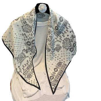 Șal triunghiular din poliester, model floral, warp knit, stil retro etno, protecție solară, pentru vară, primăvară și toamnă