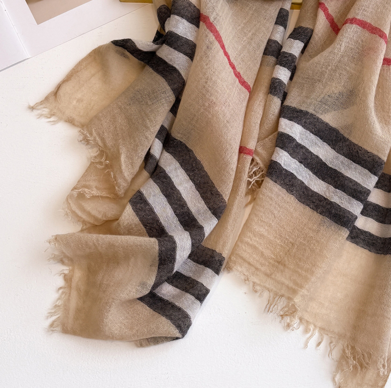 Șal din lână cu carouri, ușor, tie-dye, vară