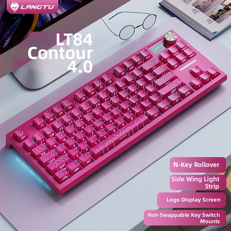 LT84 prispôsobený káblový mechanický klávesnicový a myšový set pre kanceláriu, hry a Esports, USB pripojenie