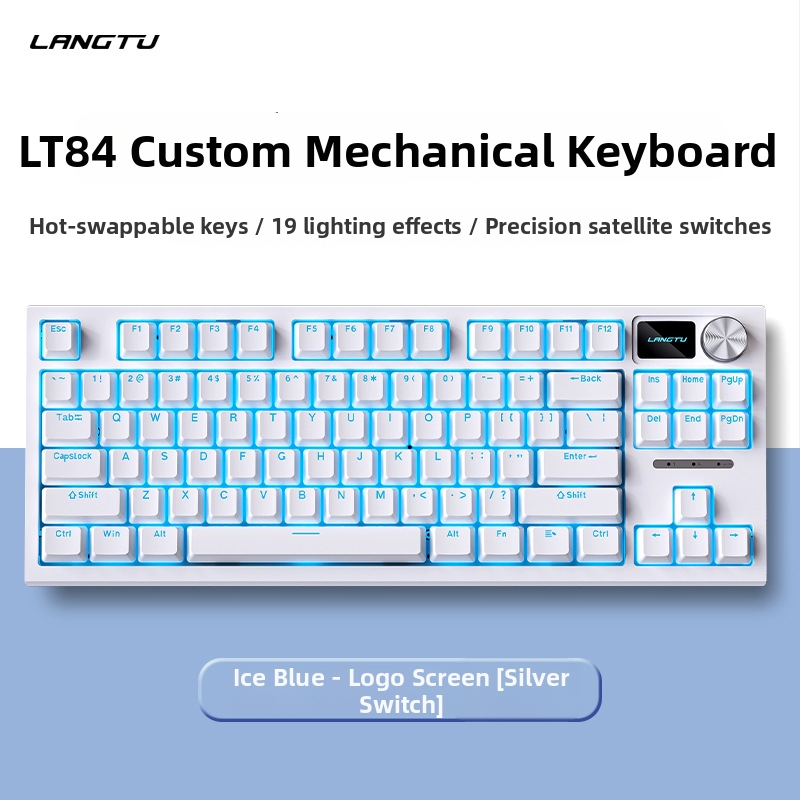 LT84 prispôsobený káblový mechanický klávesnicový a myšový set pre kanceláriu, hry a Esports, USB pripojenie